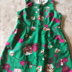 J CREW GREEN FLORAL SLEEVELESS DRESS SZ 18